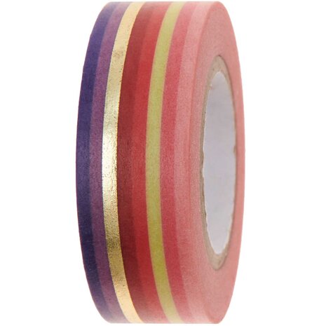 PAPER POETRY TAPE STREPEN ROOD/GOUD 1,5CM 10M