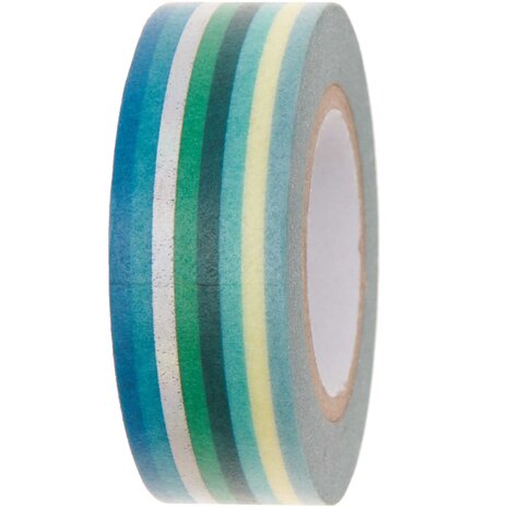 PAPER POETRY TAPE STREPEN GROEN/IRRISEREND 1,5CM 10M