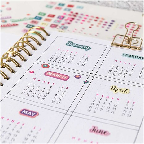 PAPER POETRY STICKERS "MAANDEN KALENDER"  100 st.