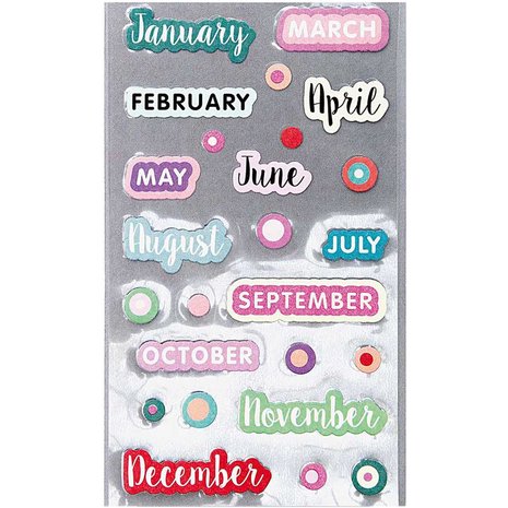 PAPER POETRY STICKERS "MAANDEN KALENDER"  100 st.