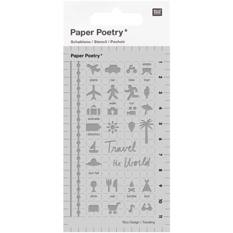 PAPER POETRY BULLET DIARY DAGBOEK SJABLOON REIZEN 7x12CM