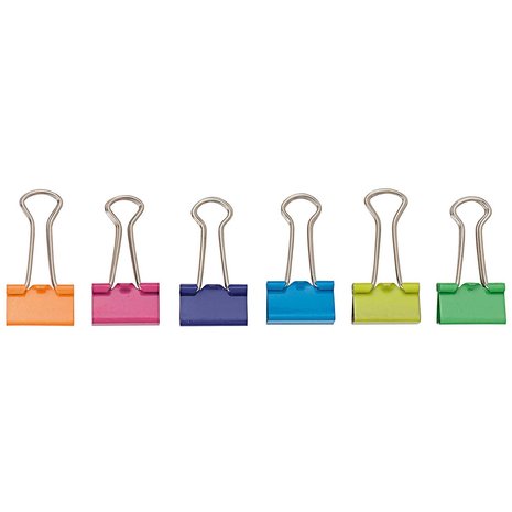 PAPER POETRY FOLDBACK CLIPS MULTICOLOR 19MM 12 STUKS