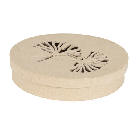 Doos rond plantmotief 15x15x3cm Decopatch