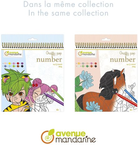 Graffy Pop Kleurboek Paarden kleuren op nummer spiraal gebonden