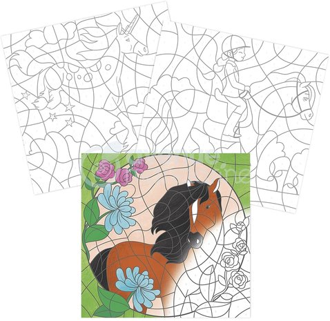 Graffy Pop Kleurboek Paarden kleuren op nummer spiraal gebonden