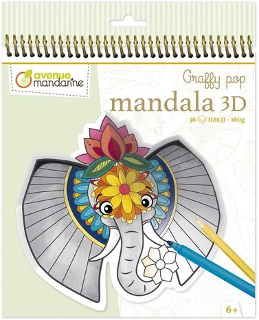 Graffy Pop Kleurboek Dieren van de Savanne Mandala 3D spiraal gebonden
