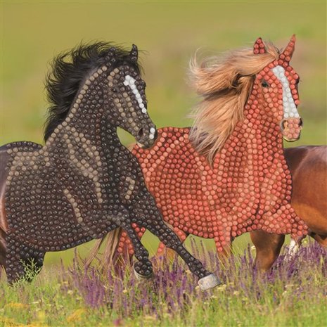 Crystal Card kit Galloping Horses (partial) 18x18 cm