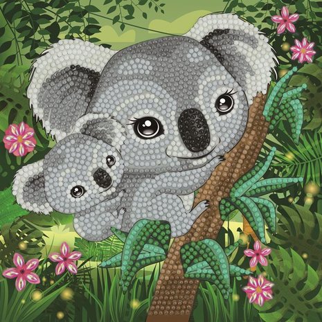 Crystal Card kit Koala Hugs (partial) 18x18 cm