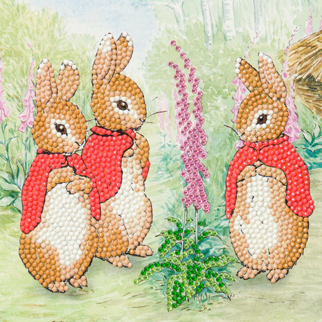 Crystal Card kit Peter Rabbit The Flopsy Bunnies (partial) 18 x 18 cm.