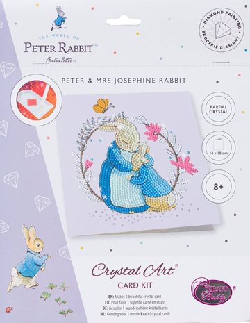 Crystal Card kit Peter Rabbit and Mum (partial) 18 x 18 cm.