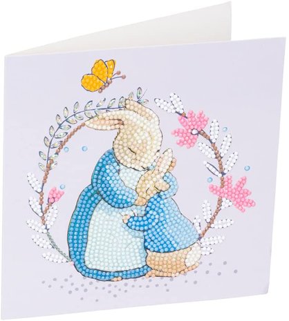 Crystal Card kit Peter Rabbit and Mum (partial) 18 x 18 cm.