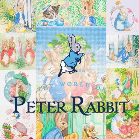 Crystal Card kit Peter Rabbit and the Chicks (partial) 18 x 18 cm.