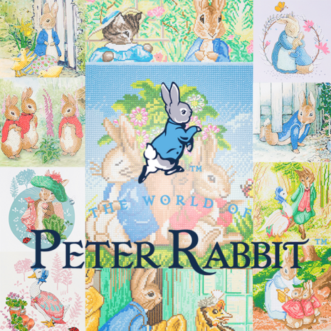 Crystal Card kit Peter Rabbit under the fence (partial) 18 x 18 cm.