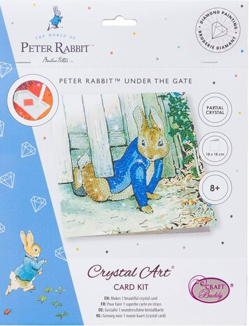 Crystal Card kit Peter Rabbit under the fence (partial) 18 x 18 cm.