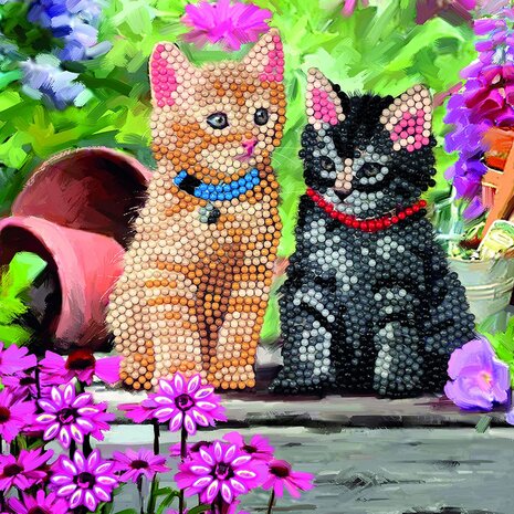 Crystal Card kit diamond painting Cat Friends 18 x 18 cm