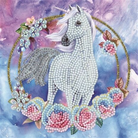 Crystal Card kit diamond painting Unicorn Garland 18 x 18 cm 