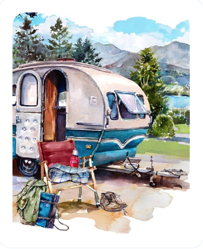 Crystal Art kit Lets go camping 40 x 50 cm full diamond painting