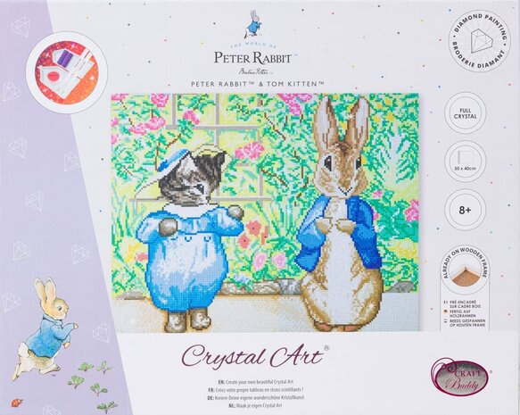 Crystal Art kit Peter Rabbit and Tom Kitten 40 x 50 cm
