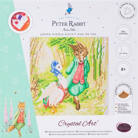 Crystal Art kit ® Jemima Puddle-Duck and Mr. Fox Peter Rabbit 30 x 30 cm diamond painting