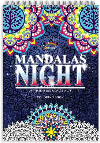 Colorya kleurboek v. volwassenen Nacht Mandalas A4 spiraalgebonden