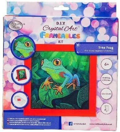 Crystal Art kit Kinder Frame Tree Frog Partial 16 x 16 cm.
