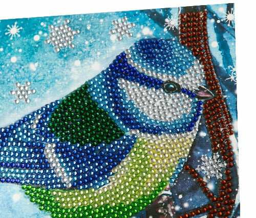 Christmas Crystal Card kit diamond painting Festive Bird 18 x 18 cm