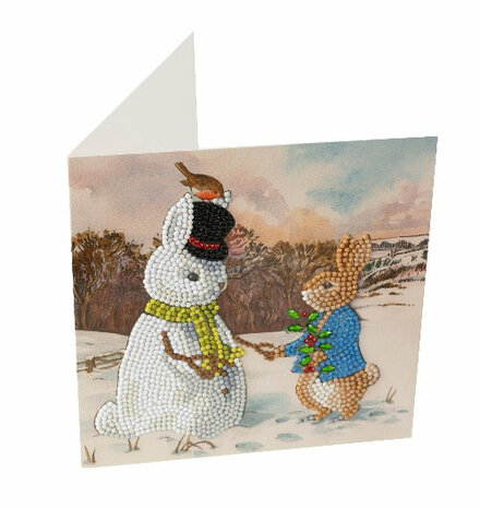 Crystal Card kit ®  Peter & Snowman (partial) 18 x 18 cm.