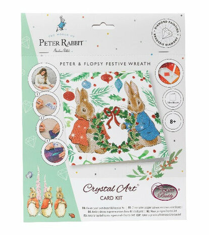 Crystal Card kit ®  Peter & Christmas Wreath (partial) 18 x 18 cm.