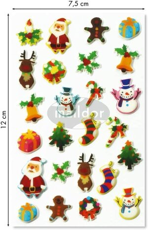 Cooky Kerststickers set van 5 vellen.  