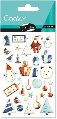 Cooky Kerststickers set van 5 vellen. 