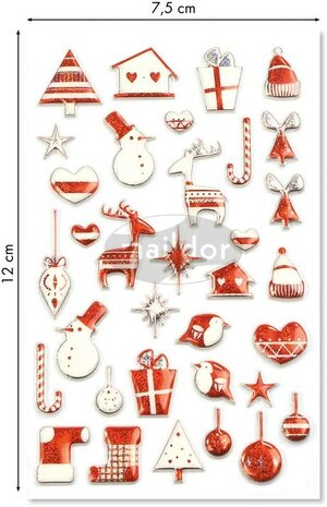 Cooky Kerststickers set van 5 vellen. 