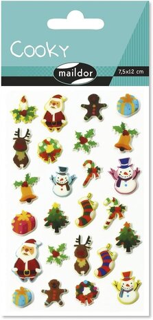 Cooky Kerststickers set van 5 vellen. 