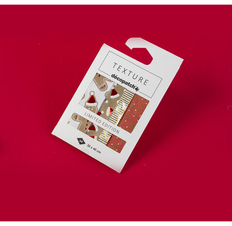Set Texture Decopatch kerstpapier "Gingerbread" hotfoil Limited Edition 