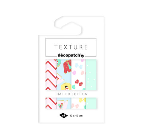 Set Texture Decopatch kerstpapier Kerst Maille Xmas hotfoil Limited Edition 