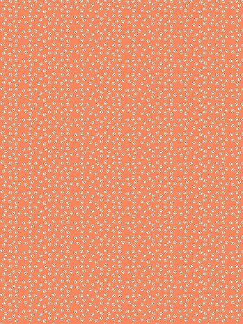 Decopatch papier oranje met witte dierenpootjes FLUO