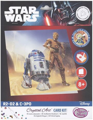 Crystal Card kit ®  Star Wars R2-D2 & C-3PO (partial) 18 x 18 cm.