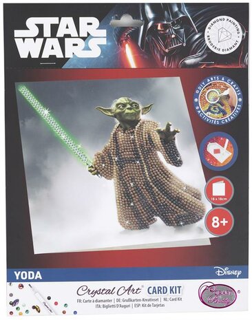 Crystal Card kit ®  Star Wars YODA (partial) 18 x 18 cm.