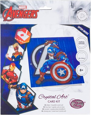 Crystal Card kit ® Marvel CAPTAIN AMERICA (partial) 18 x 18 cm.