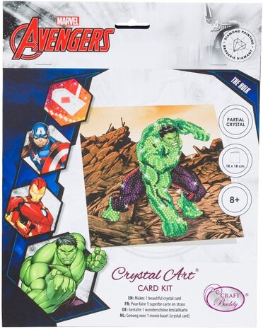 Crystal Card kit ® Marvel HULK (partial) 18 x 18 cm.