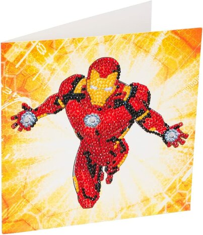 Crystal Card kit ® Marvel IRON MAN (partial) 18 x 18 cm.