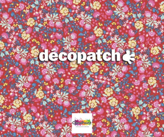 Decopatch papier romantische bloemenprint rood