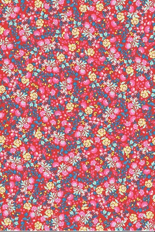 Decopatch papier romantische bloemenprint rood