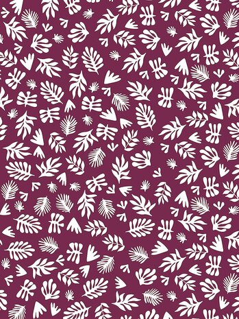 Decopatch papier motief met bladeren bordeaux