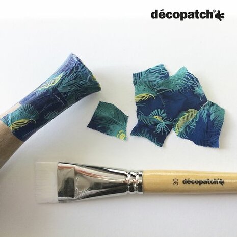 Decopatch papier Pauwenveren in wildverband blauw