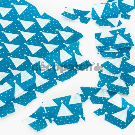 Decopatch papier kleine boompjes blauw