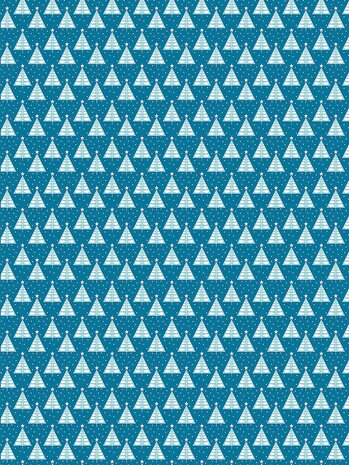 Decopatch papier kleine boompjes blauw