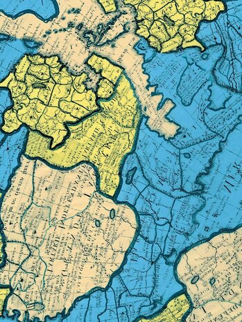Decopatch papier Landkaart blauw