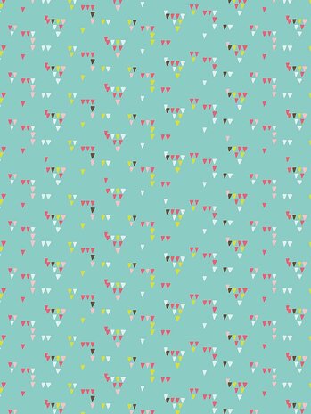 Decopatch papier Turquoise driehoek retrodesign