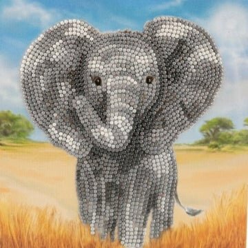 Crystal Card kit diamond painting Baby Olifant - Martha Bowyer 18 x 18 cm