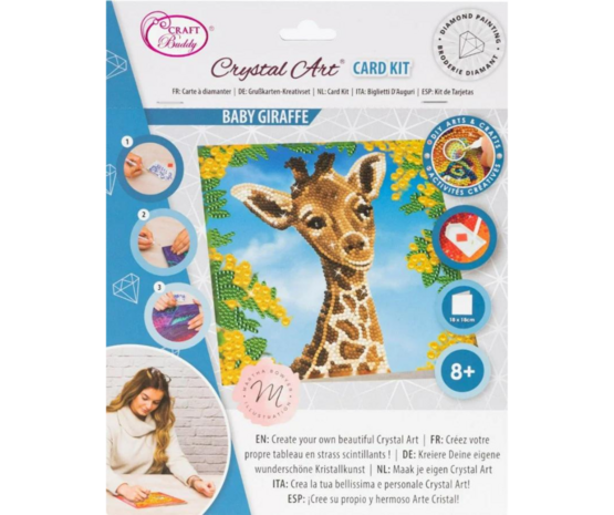 Crystal Card kit diamond painting Baby Giraffe - Martha Bowyer 18 x 18 cm